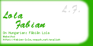 lola fabian business card
